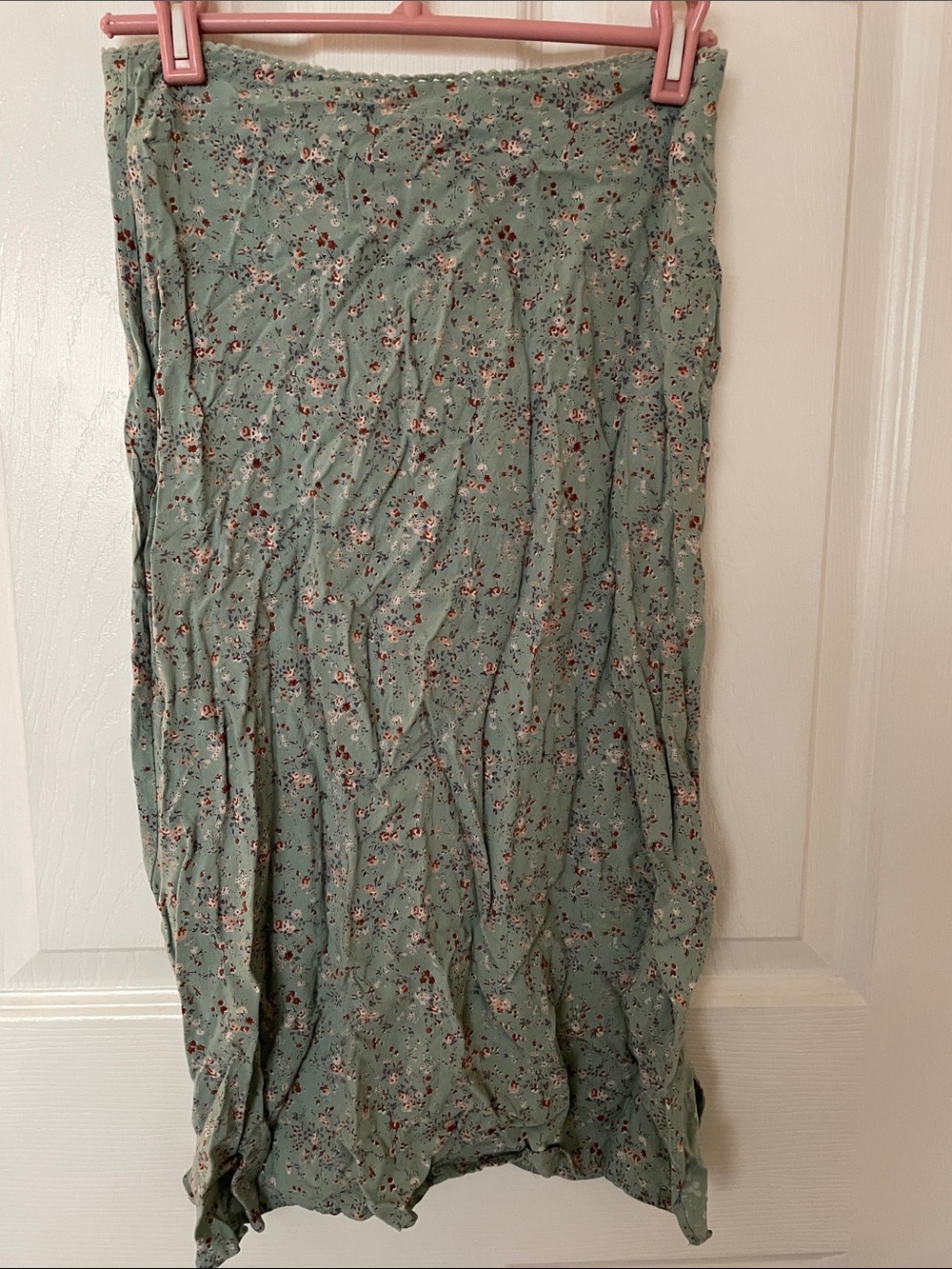 Brandy Melville Mint Green Floral Midi Skirt